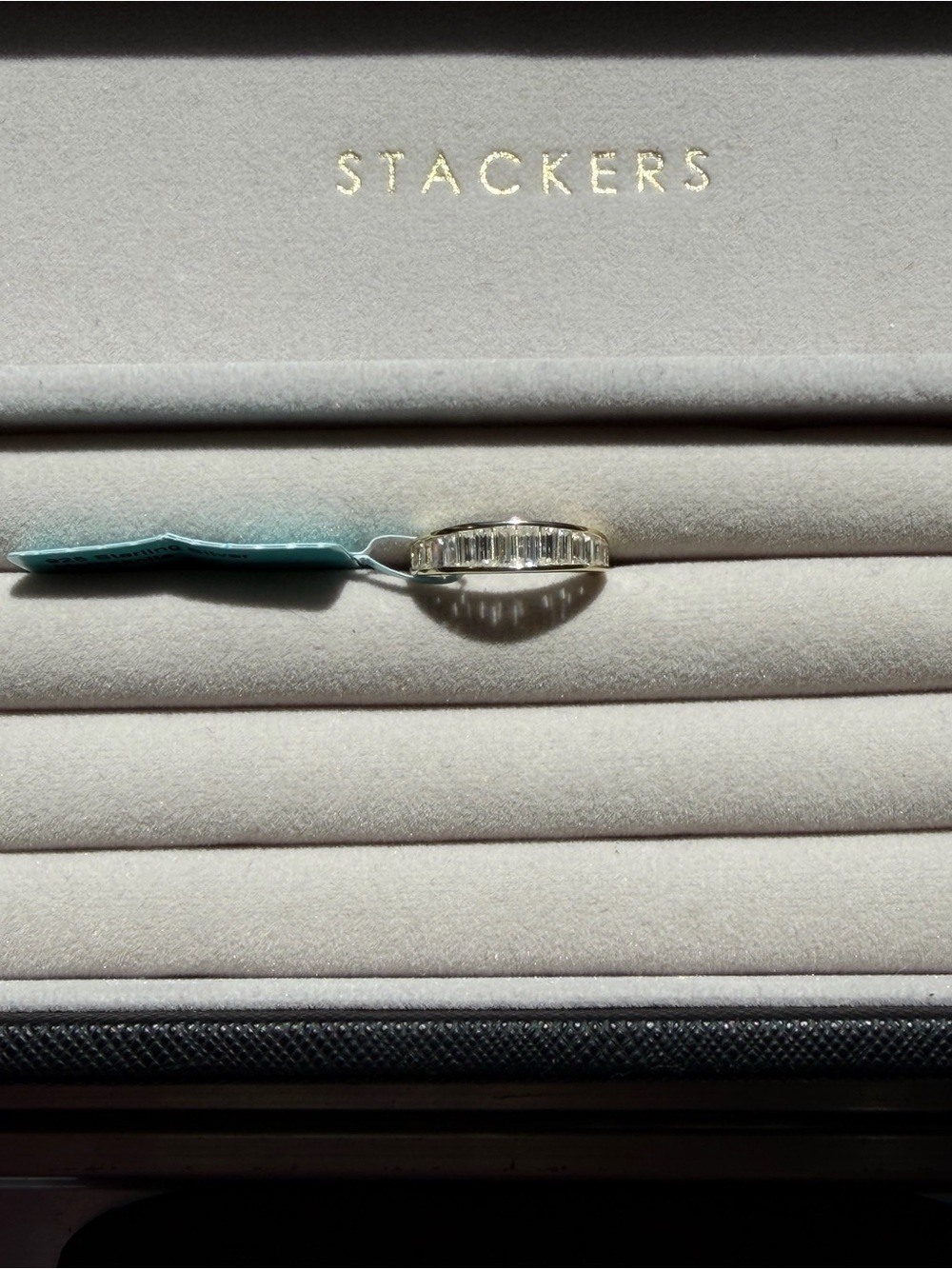 925 Sterling Silver Baguette-Cut Moissanite Channel-Set Eternity Band (Size 5)